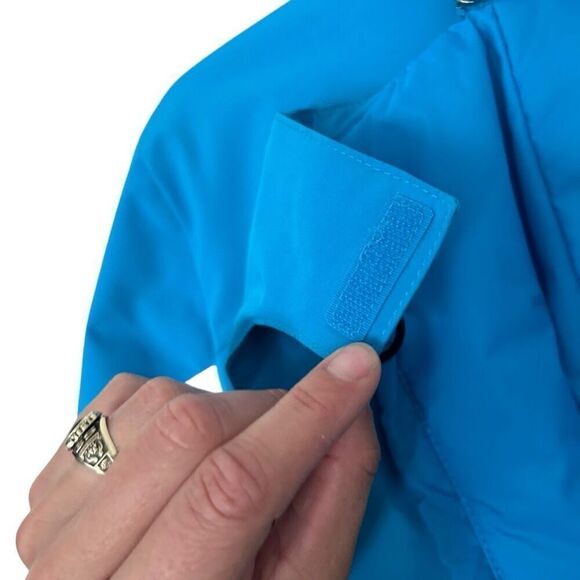 Spyder Colorblock Full Zip Amp Insulated Hooded Ski Jacket Blue White Size 6 - Picture 8 of 12